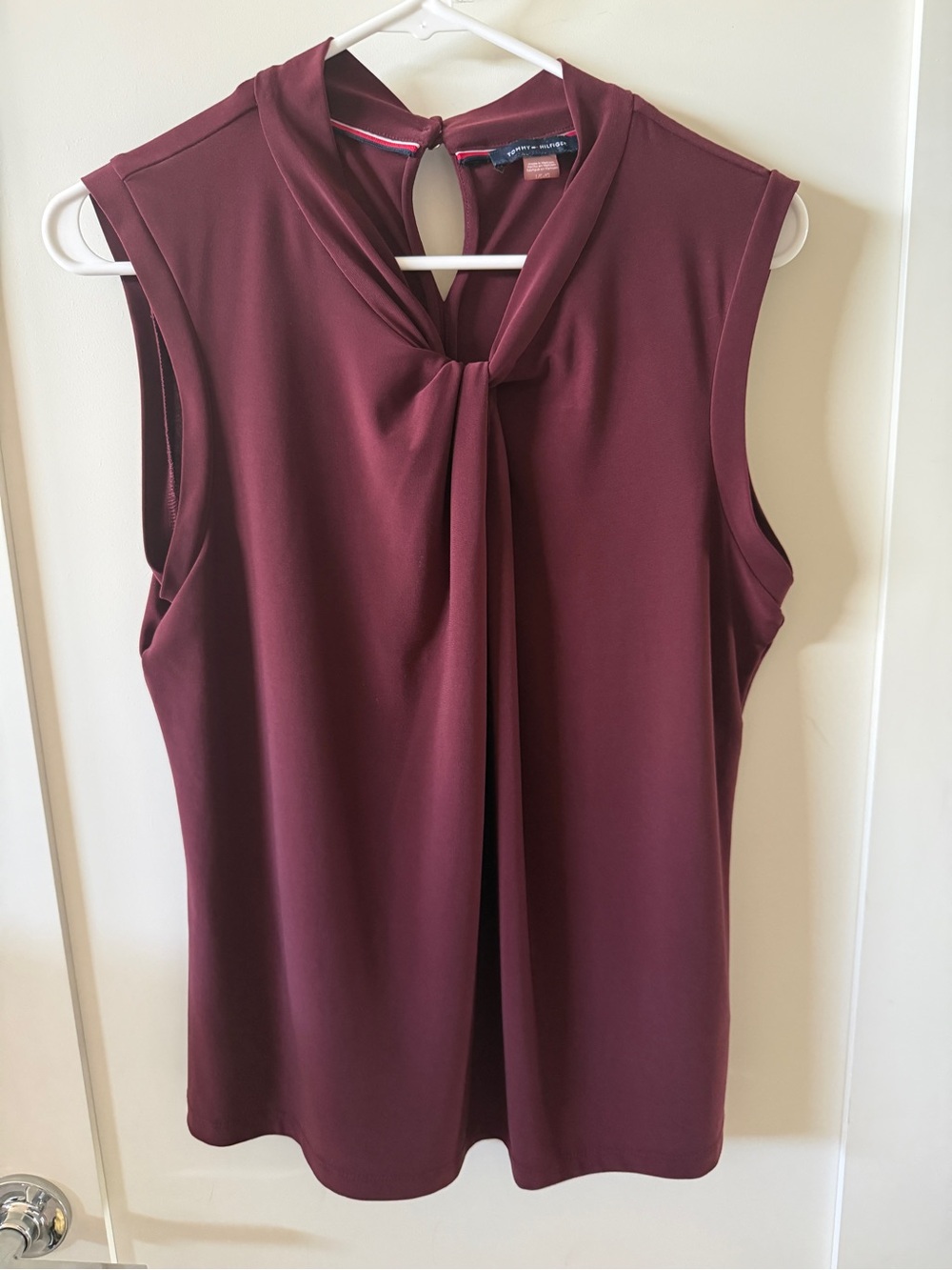 Twist-Neck Sleeveless Blouse, Size L by Tommy Hilfiger
